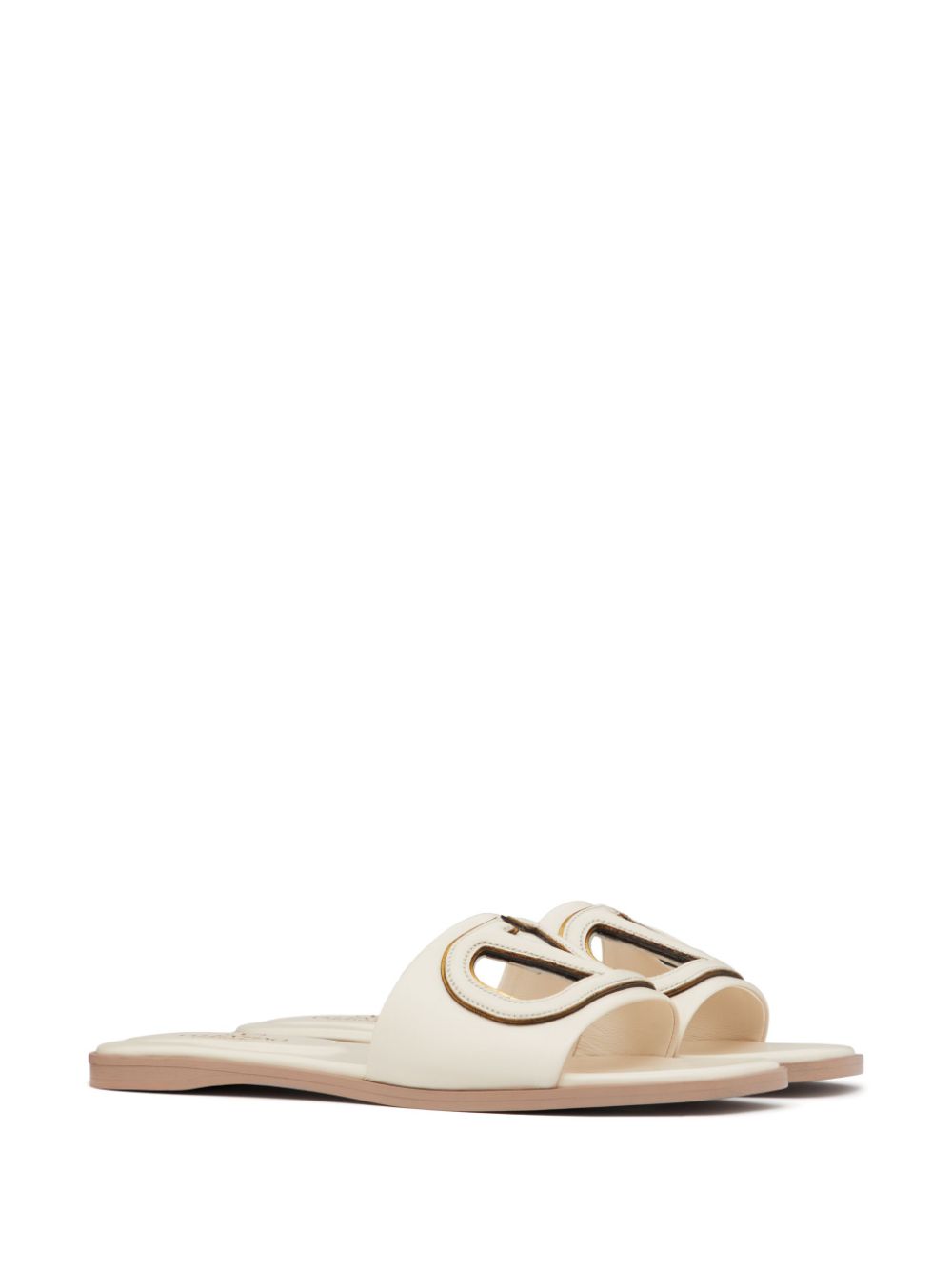 Valentino Garavani Vlogo Cut-Out Slide Sandal In Calfskin