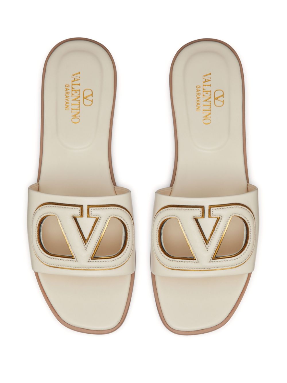 Valentino Garavani Vlogo Cut-Out Slide Sandal In Calfskin