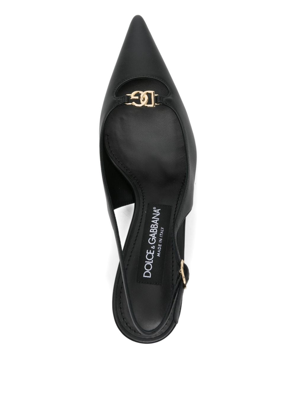 Dolce & Gabbana-DG Lollo leather slingback pumps