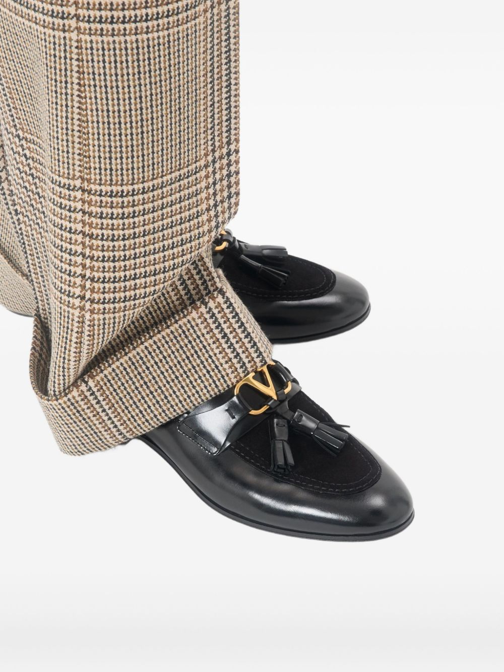 Valentino Garavani Vaniteux Calfskin and Split Leather Loafer