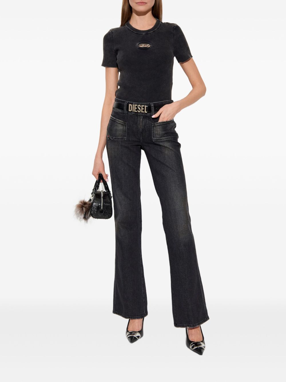 Diesel M-Anchor-Ss Ribbed Logo T-shirt