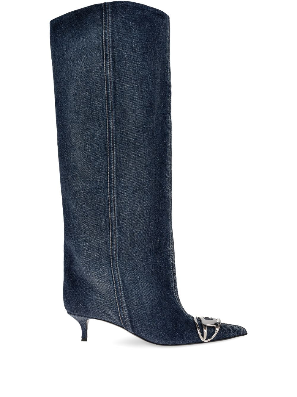 Diesel D-Venus-Slouchy knee-high boot in denim