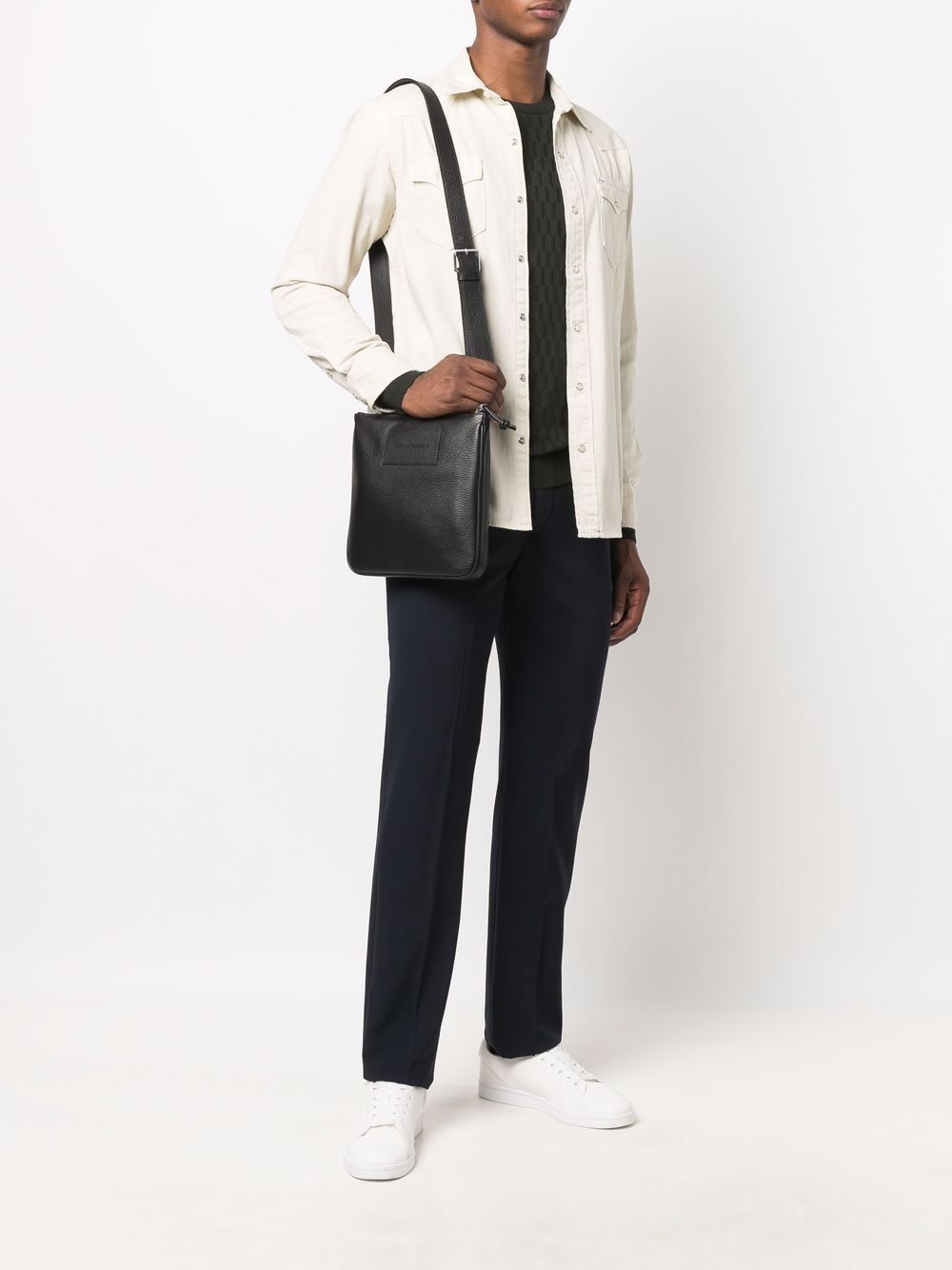 Emporio Armani logo-embossed messenger bag