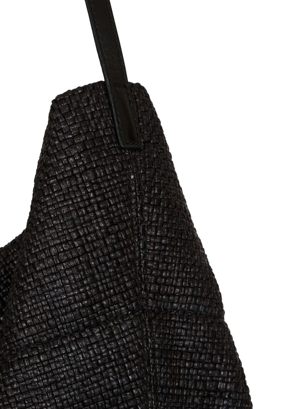 Balmain Track Tote Bag In Raffia And Calfskin