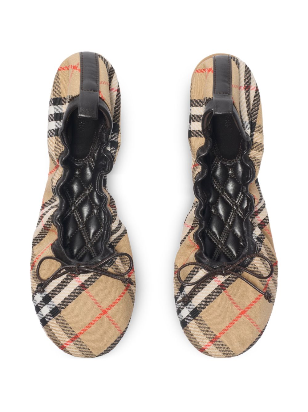 Burberry Check Fawn Ballerinas