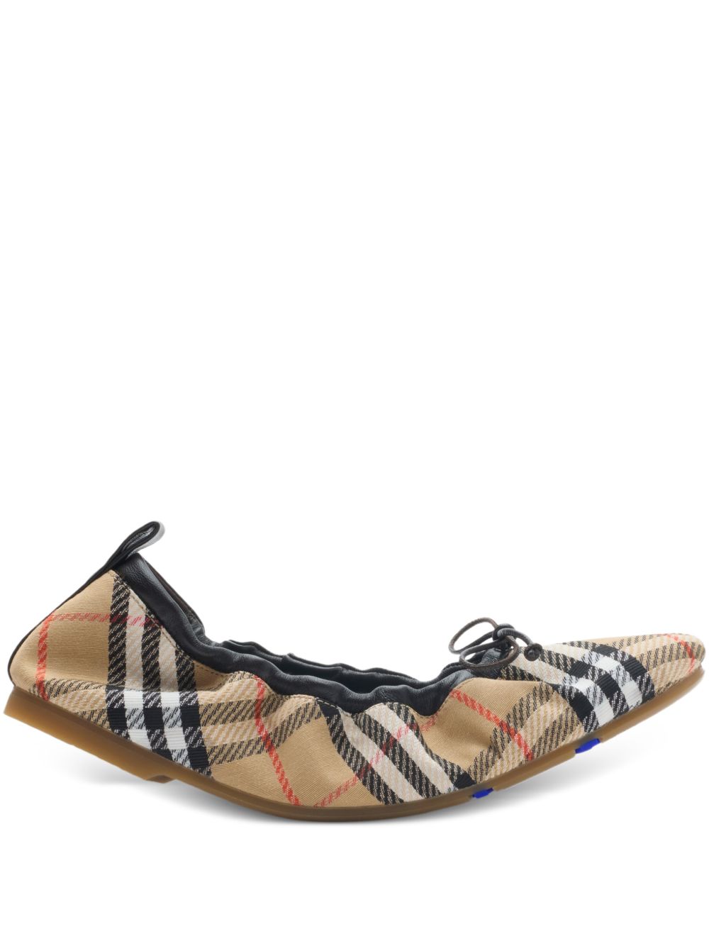 Burberry Check Fawn Ballerinas