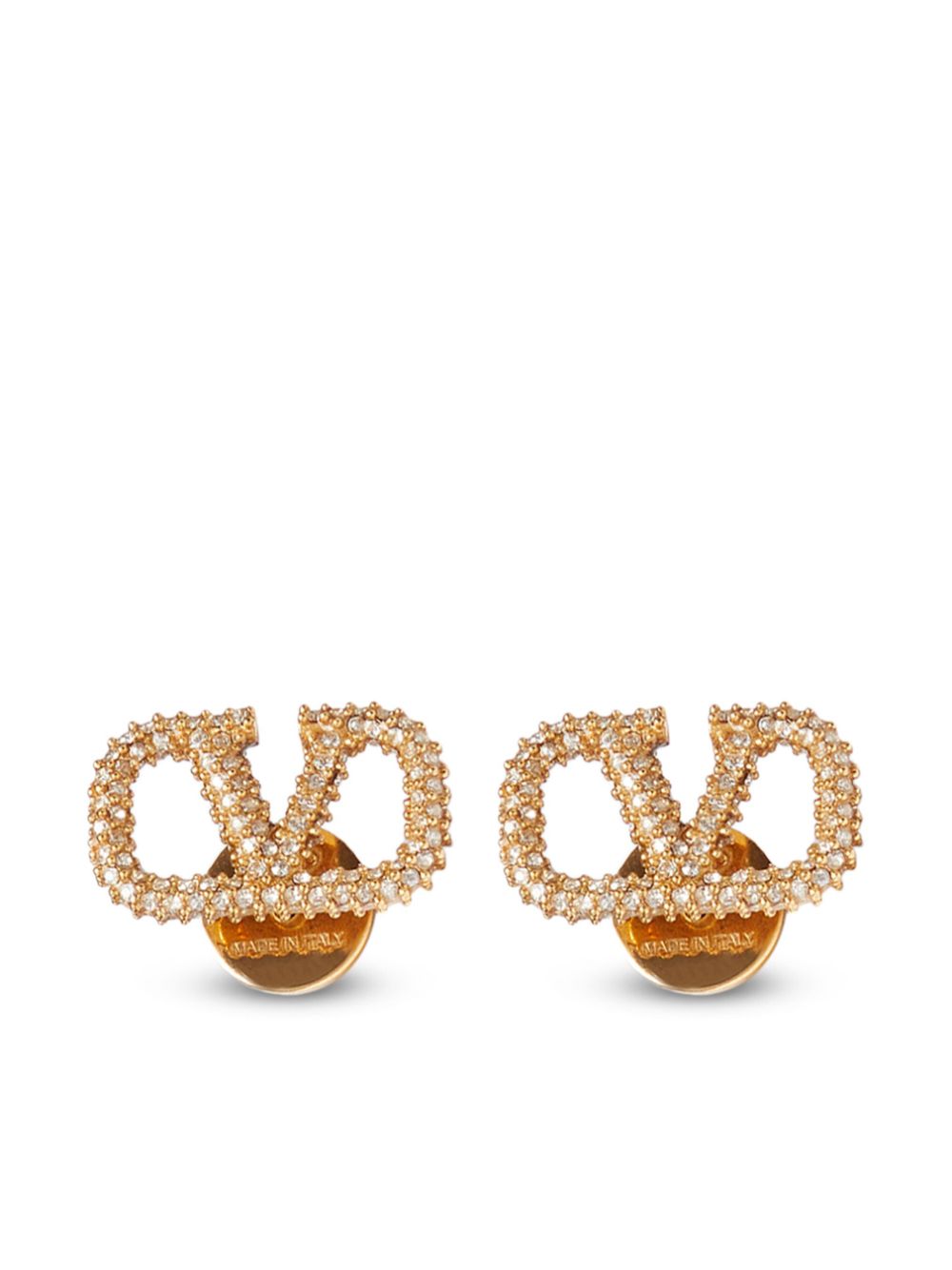 Valentino Garavani-Vlogo Signature Earrings In Metal And Swarovski® Crystals
