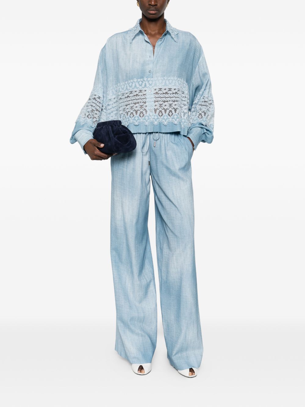 Ermanno Scervino Trousers Clear Blue