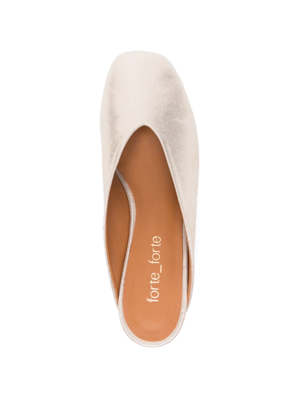 Forte Forte laminated leather mules with metallic heel