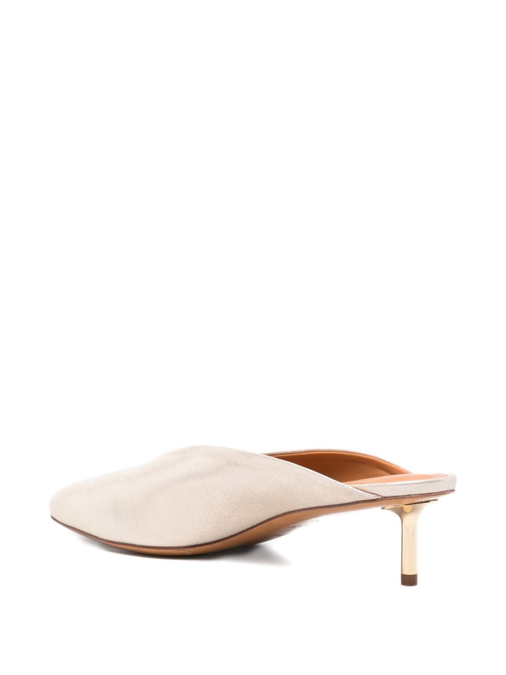 Forte Forte laminated leather mules with metallic heel