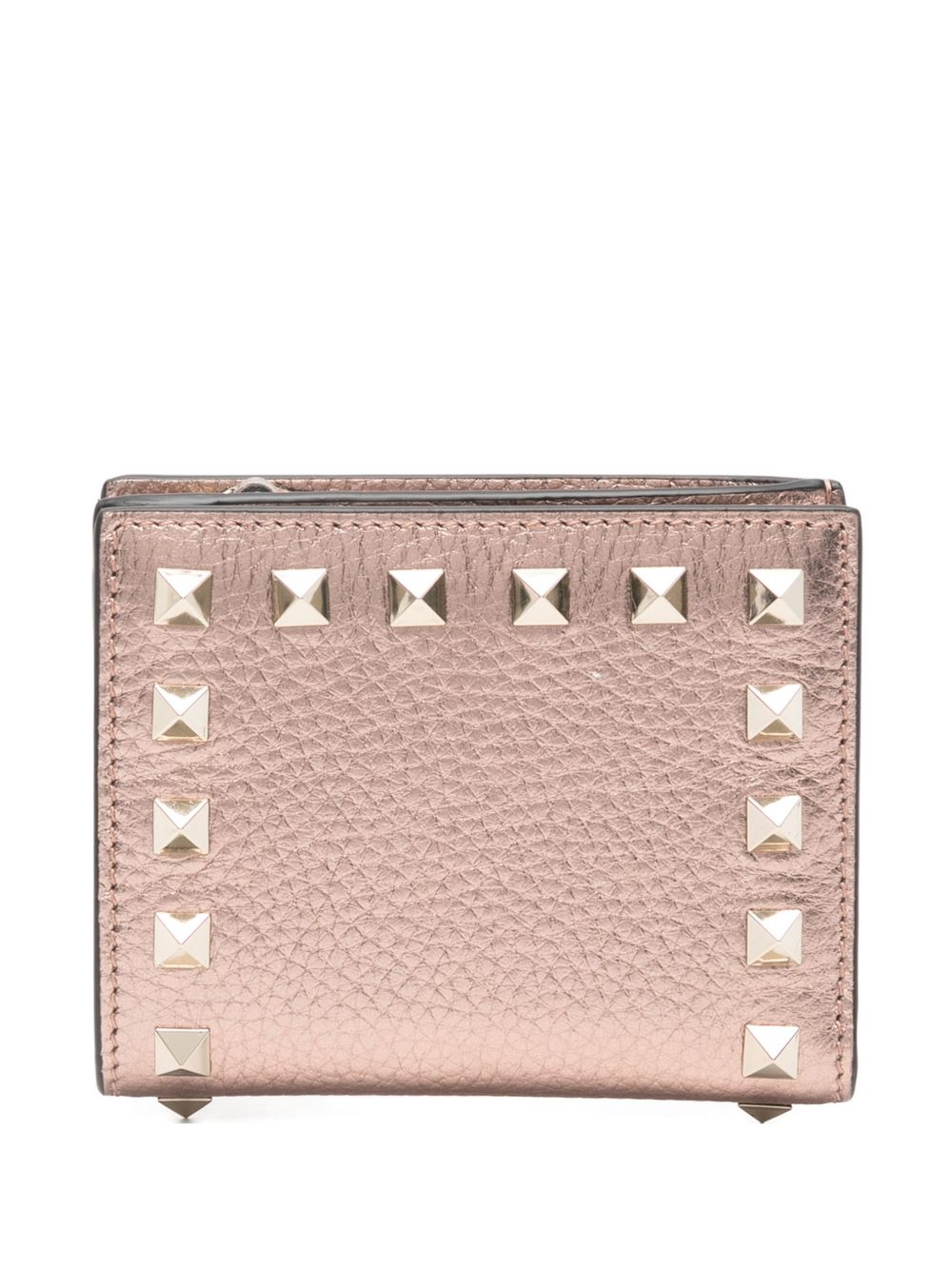 Valentino Garavani-Rockstud Wallet In Grainy Calfskin