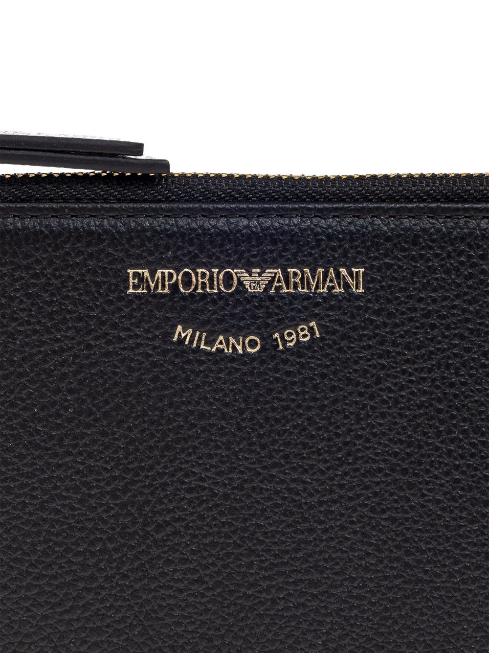 Emporio Armani Zipped, Tumbled-Leather Card Holder
