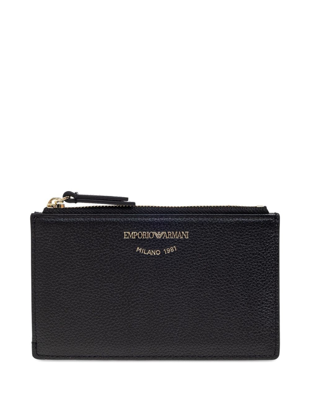 Emporio Armani Zipped, Tumbled-Leather Card Holder