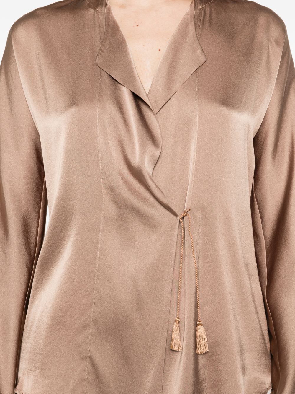 Forte Forte V-neck Silk satin shirt