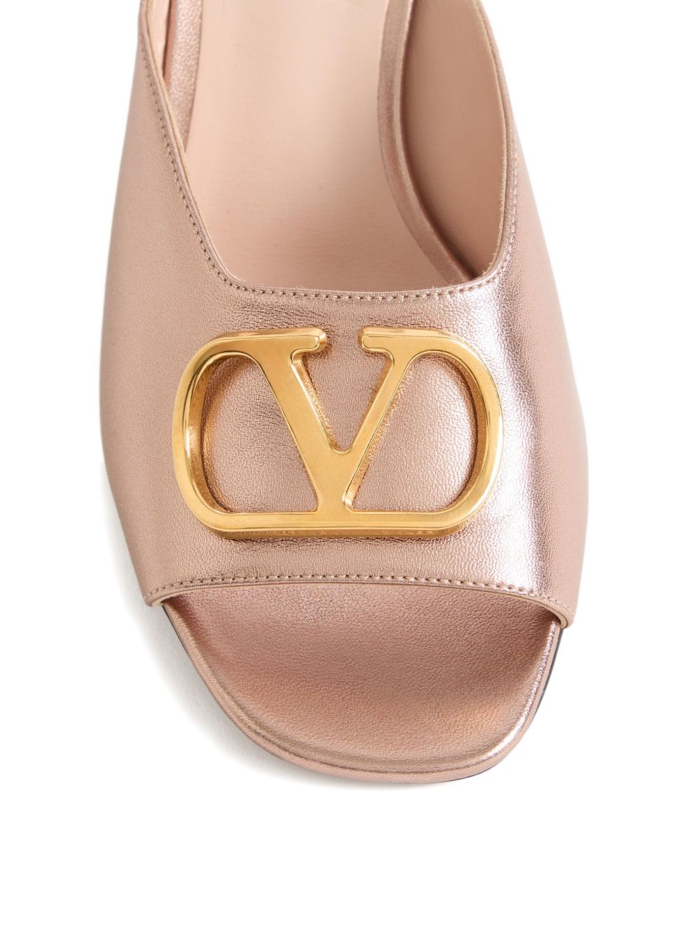 Valentino Garavani VLogo Signature metallic leather mules
