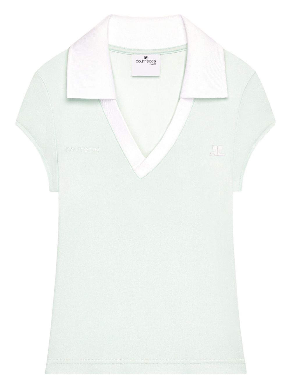 Courreges Pre Courrèges Logo cropped polo shirt