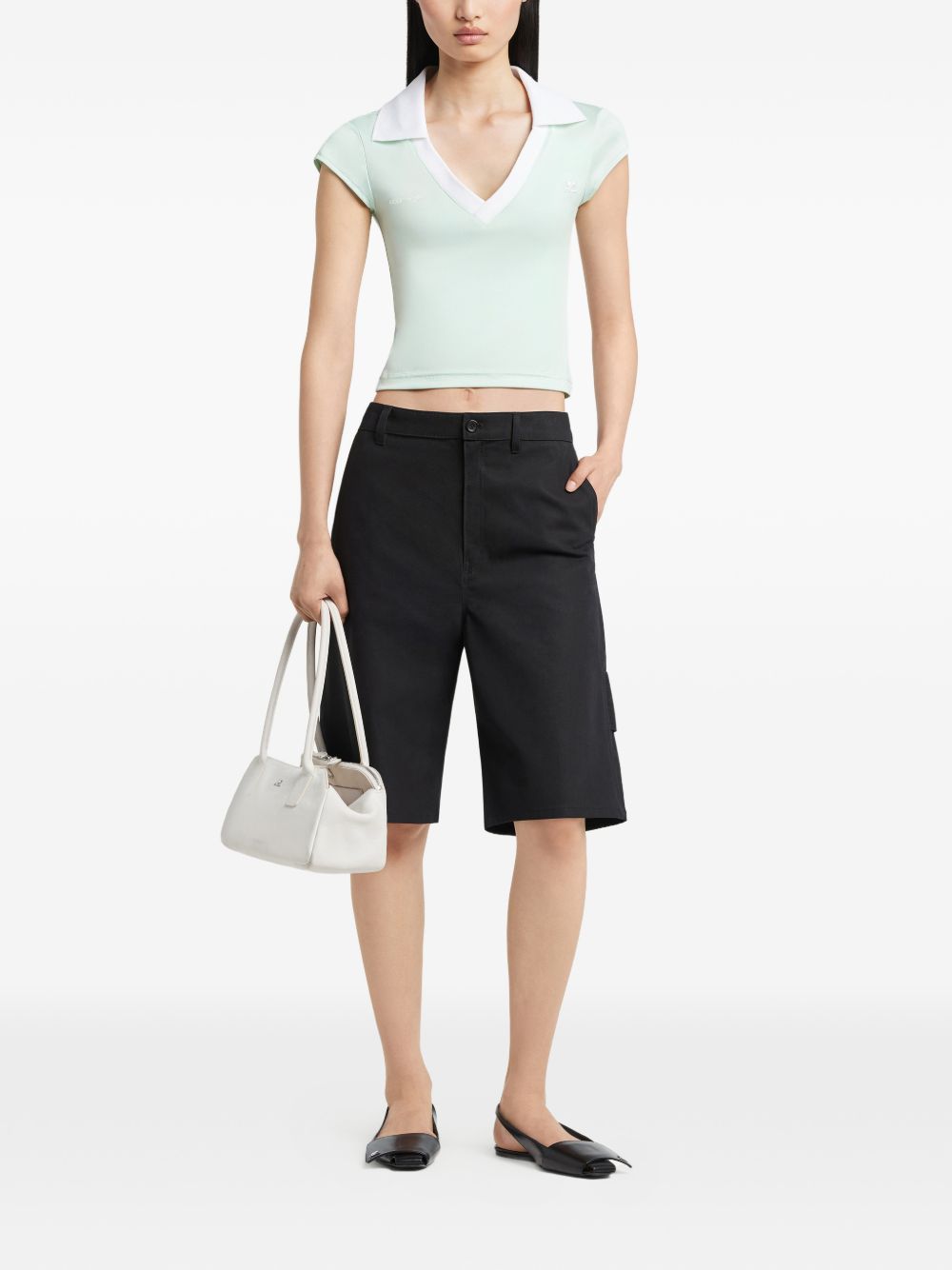 Courreges Pre Courrèges Logo cropped polo shirt