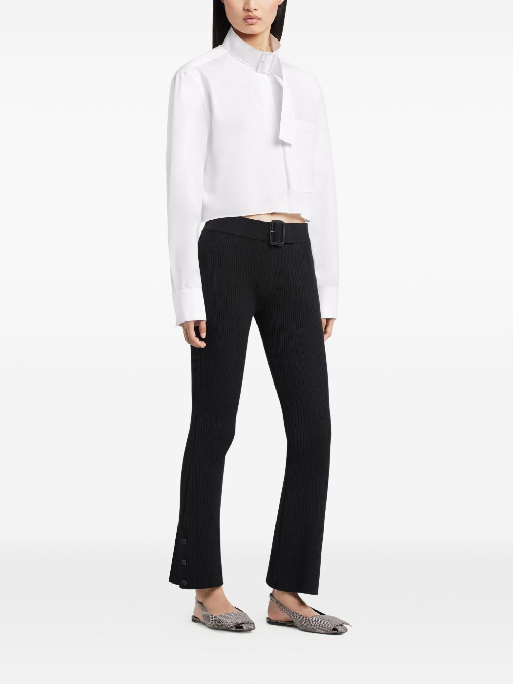 Courreges Pre Courrèges Ribbed knitted trousers