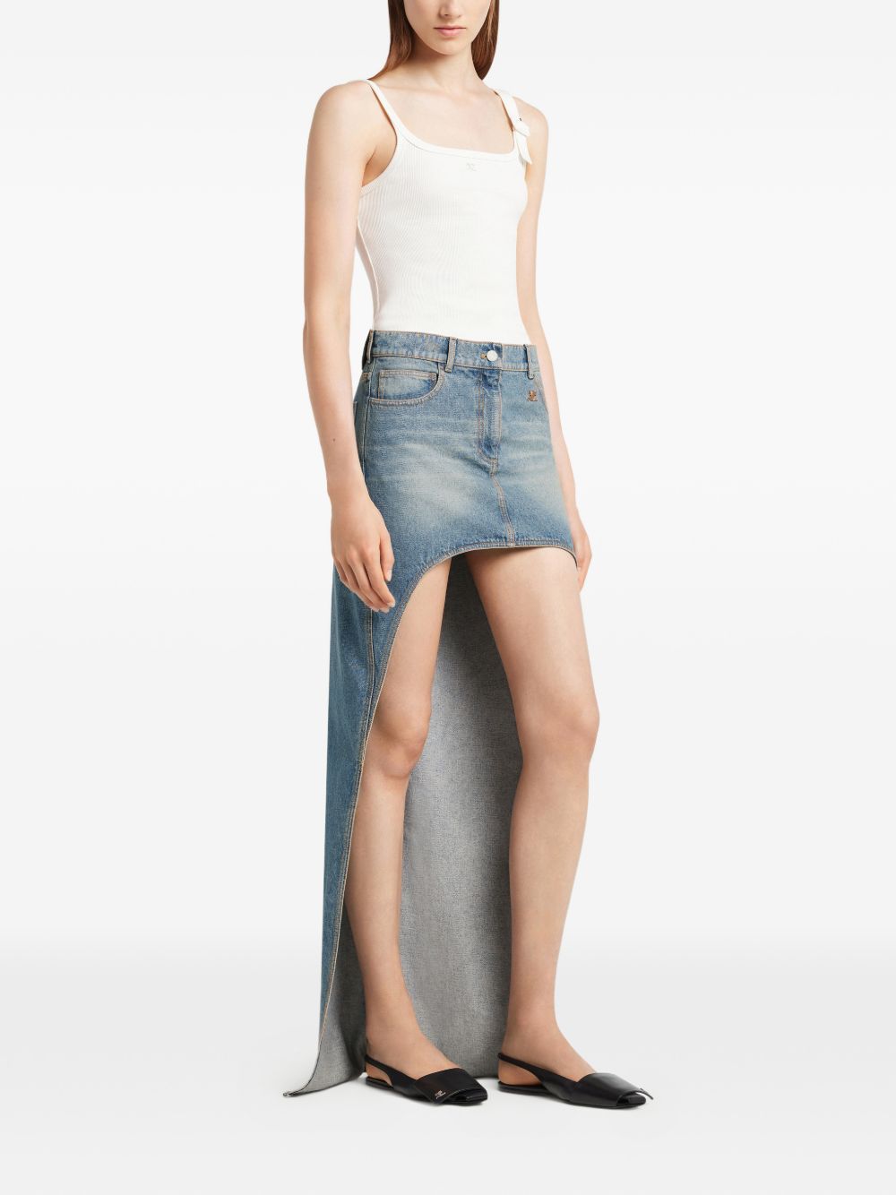 Courreges Pre Courrèges Denim cotton skirt
