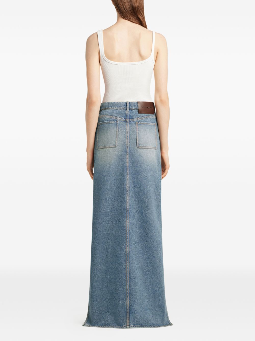 Courreges Pre Courrèges Denim cotton skirt