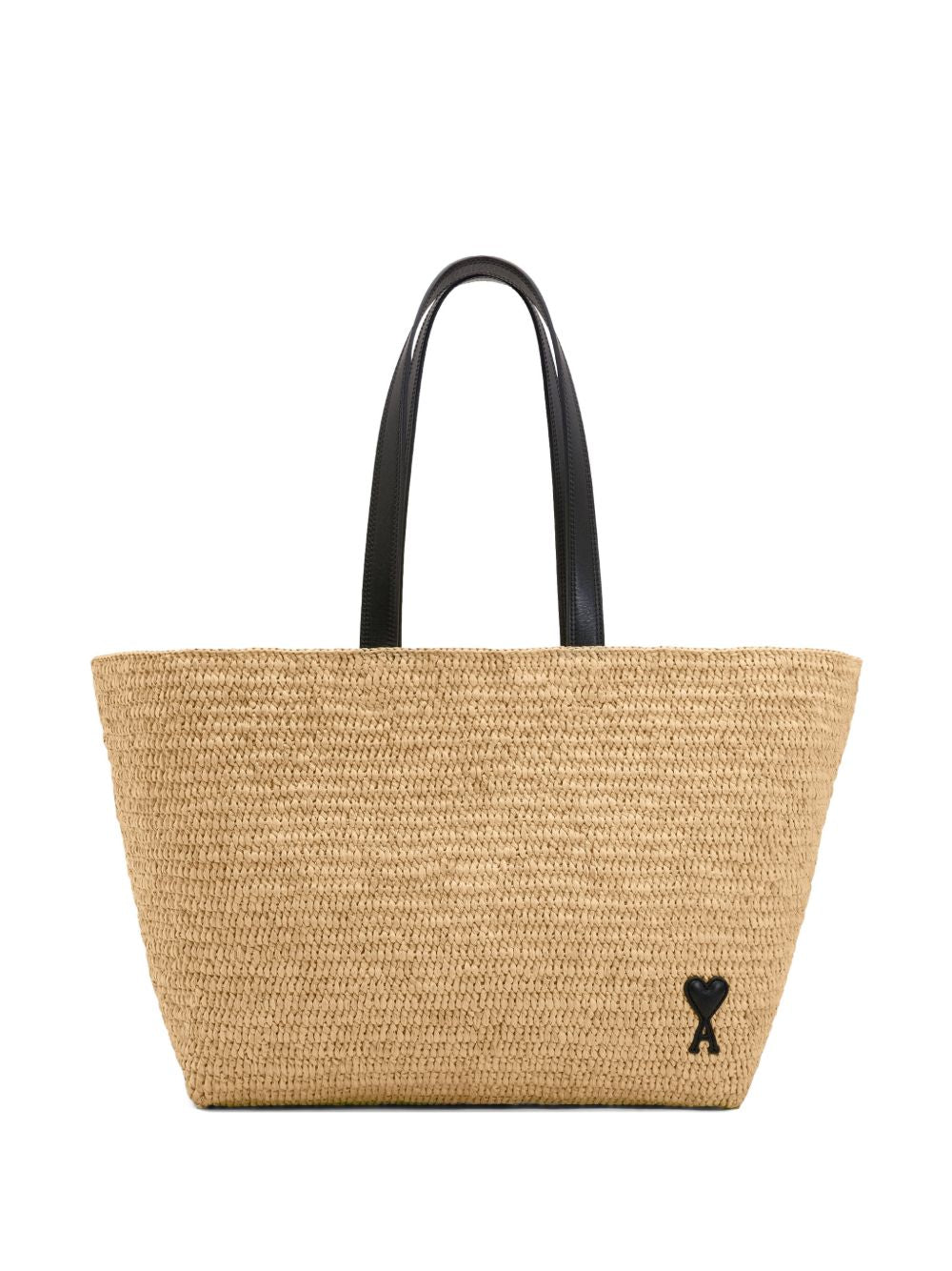 Ami Paris Natural Rafia Heartfriend Tote Bag