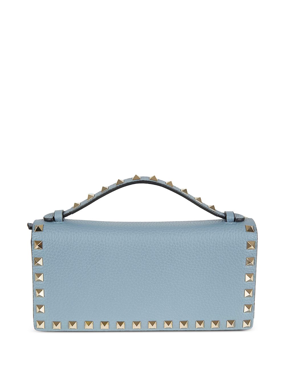 Valentino Garavani Rockstud Wallet With Chain In Grainy Calfskin