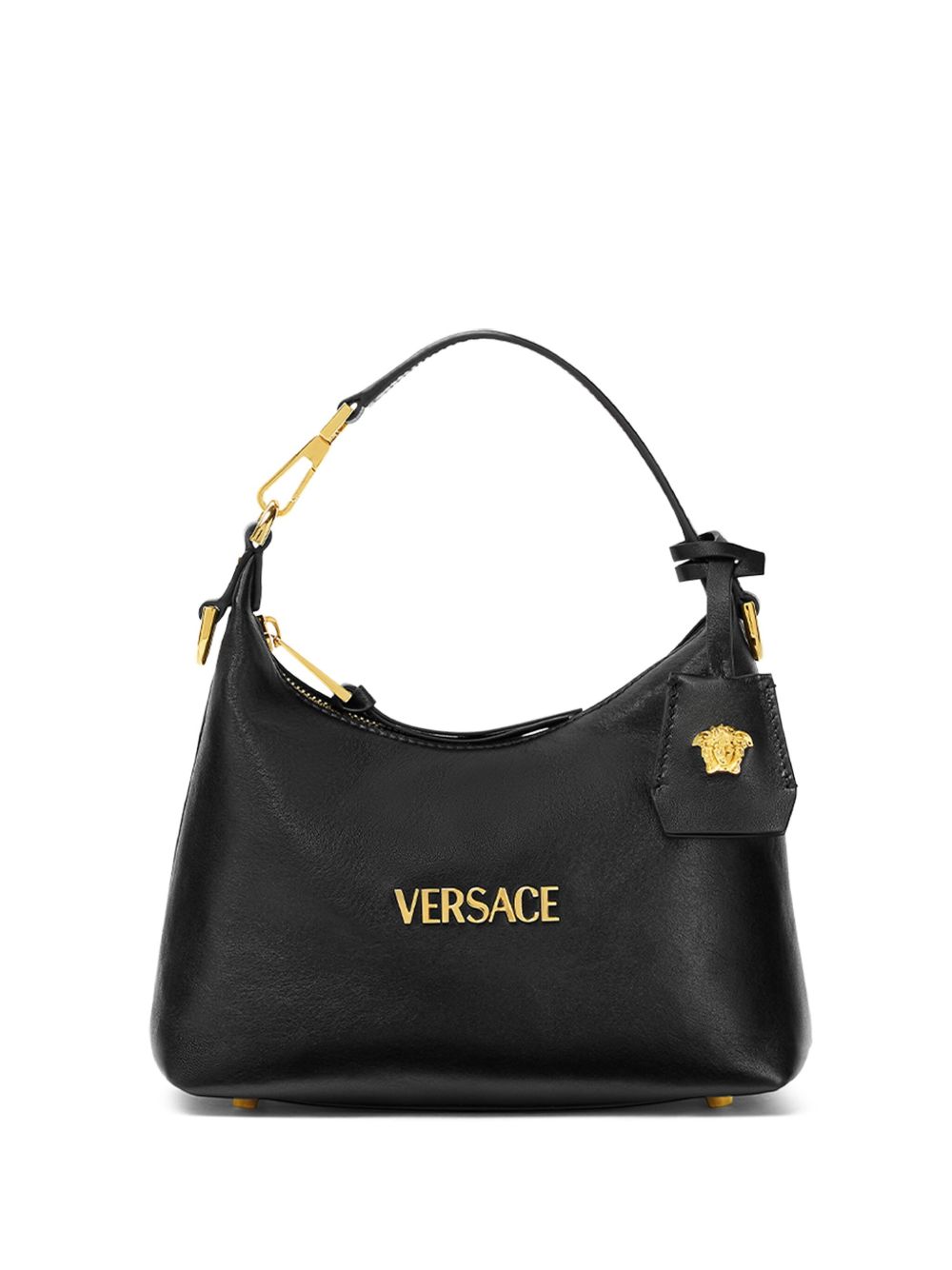 Versace Tag Hobo Bag In Nappa Leather