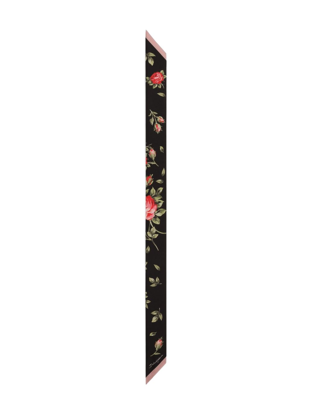 Dolce & Gabbana-Rose Bouquet-print silk twill bandeau/skinny scarf