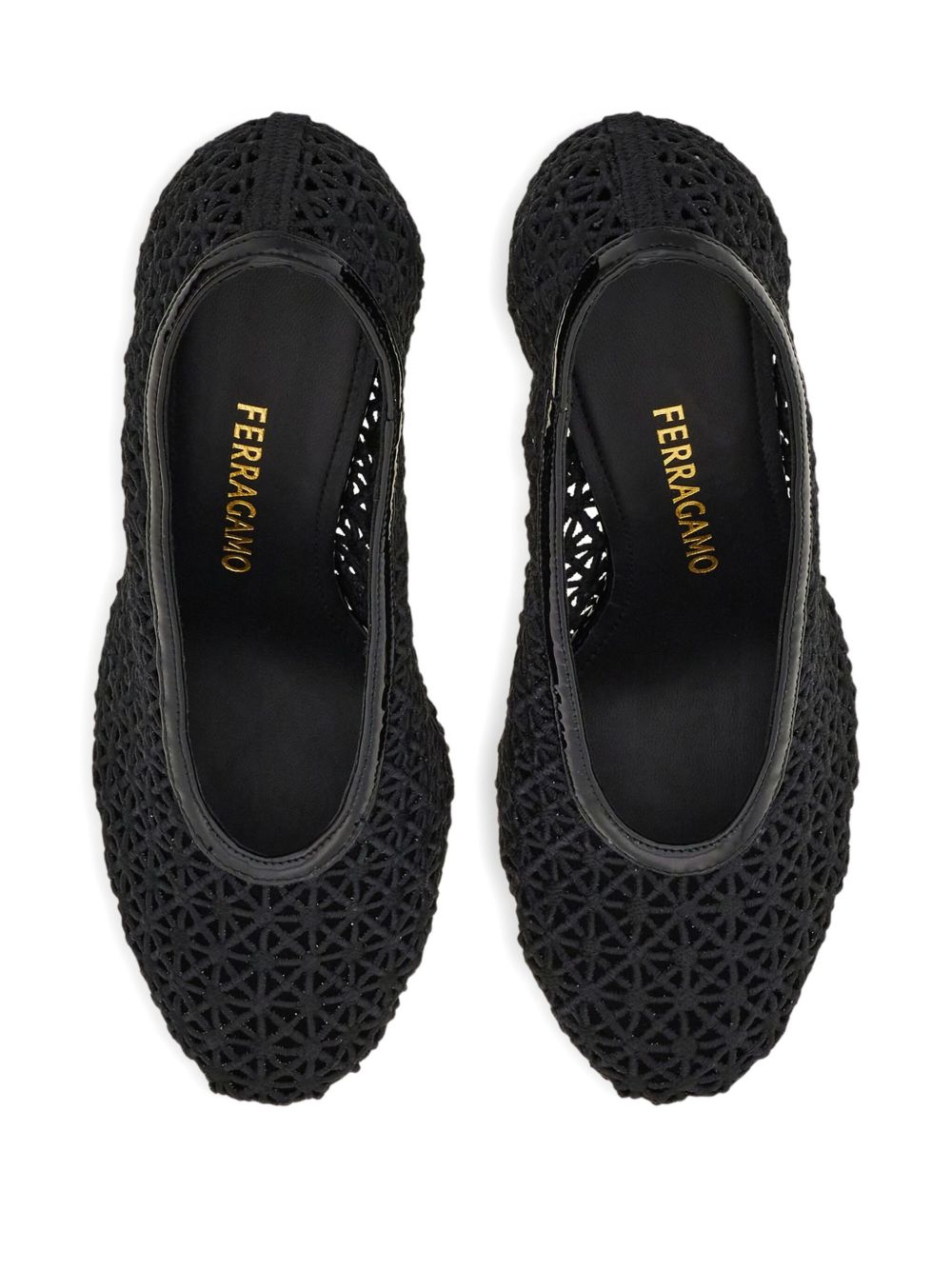 Ferragamo 90mm macramé pumps