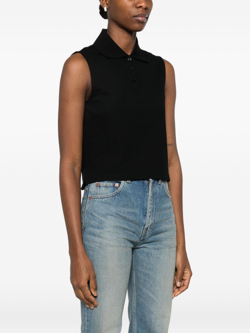 Saint Laurent Cotton sleeveless polo shirt