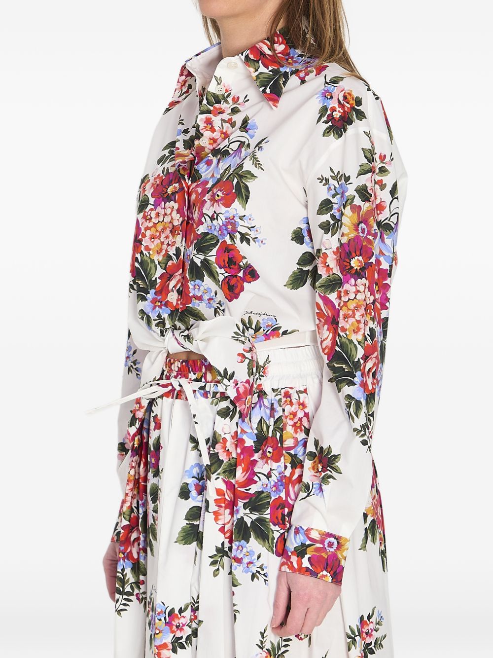 Dolce & Gabbana Dolce Gabbana-floral-print knotted shirt