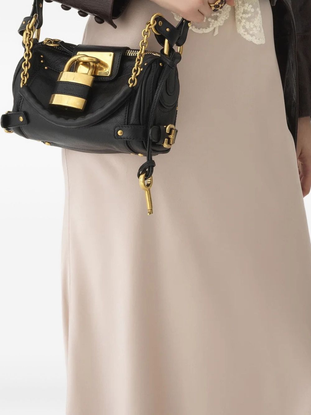 Chloé Small Paddington Chain Bag In Grained Leather