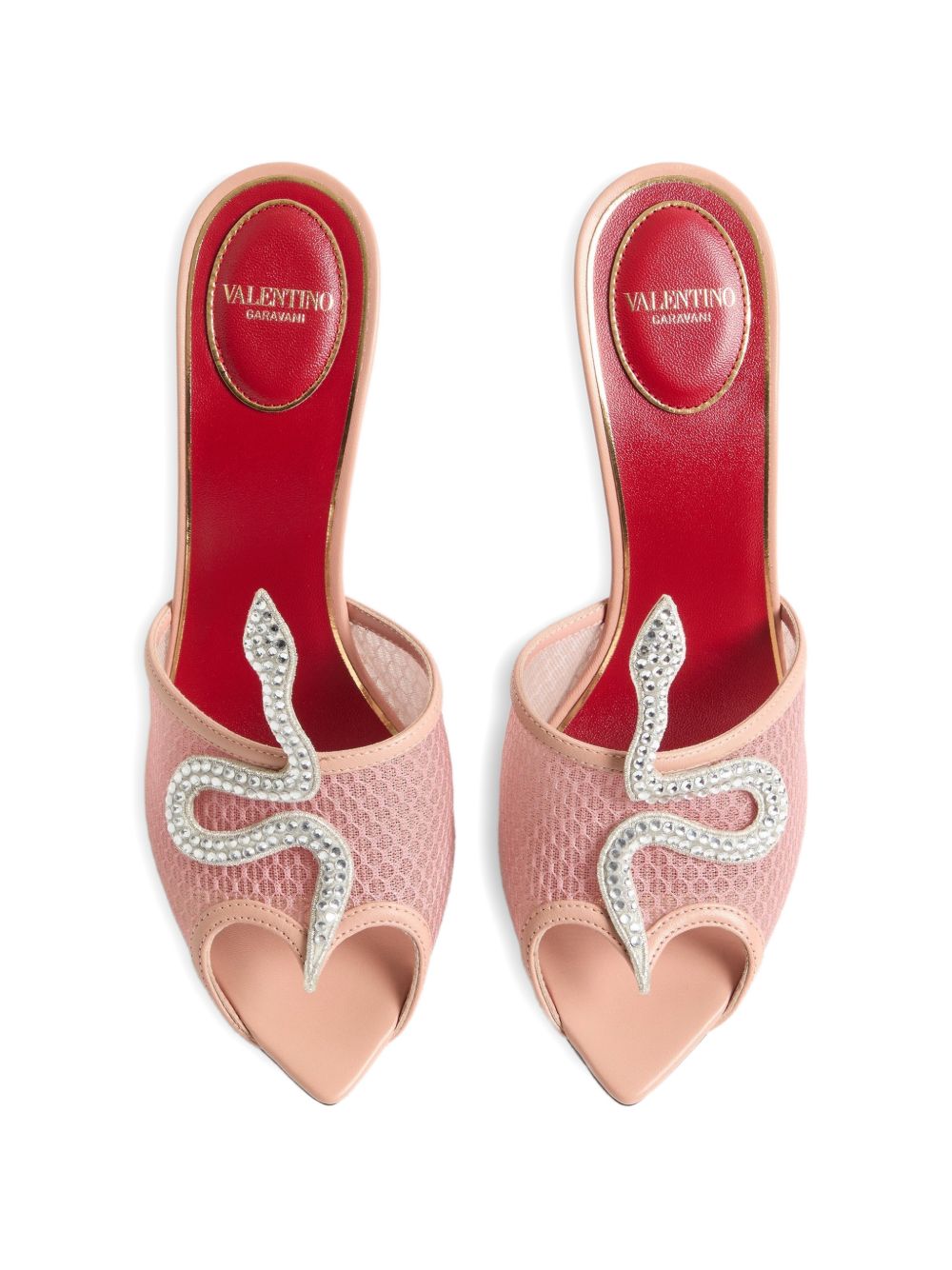 Valentino Garavani Coeur Vipère leather mules