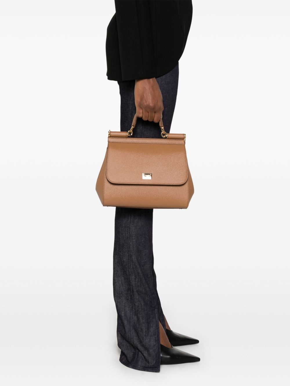 Dolce & Gabbana Sicily Large Handbag In Dauphine Calfskin