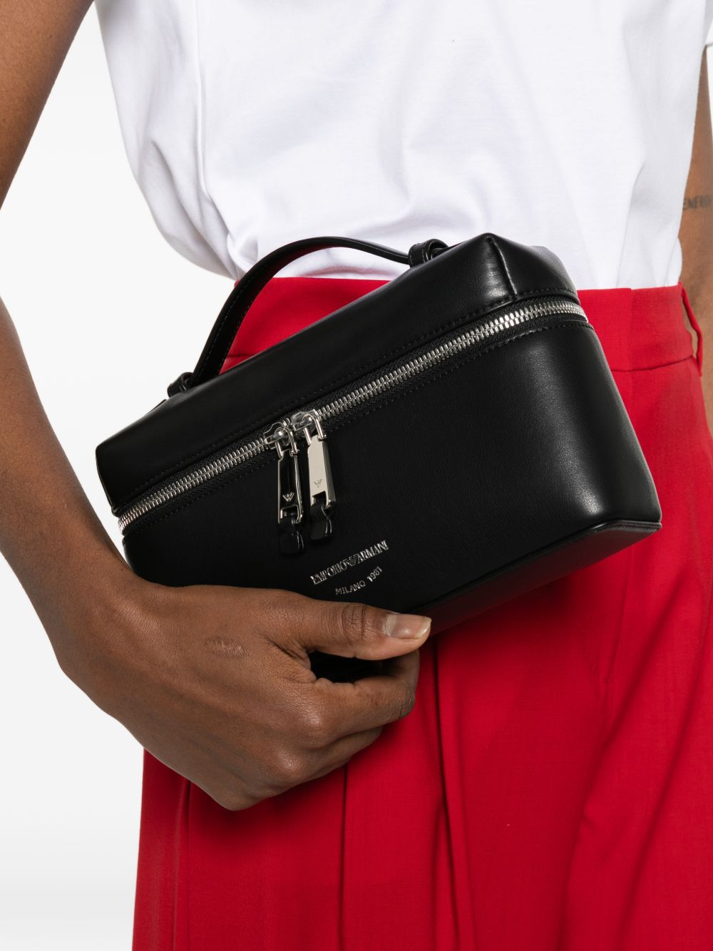 Emporio Armani Nappa Leather Shoulder Vanity Case