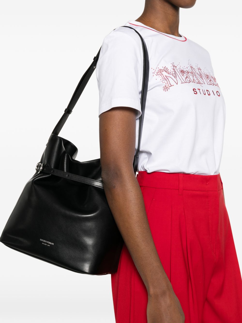Emporio Armani Leather Bucket Bag