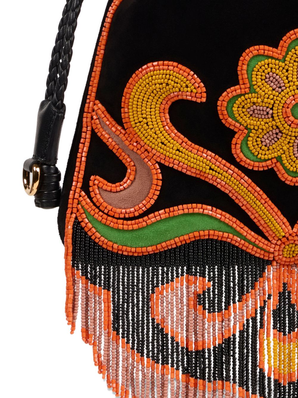 Etro Suede Kalispera Bag With Beads And Fringes