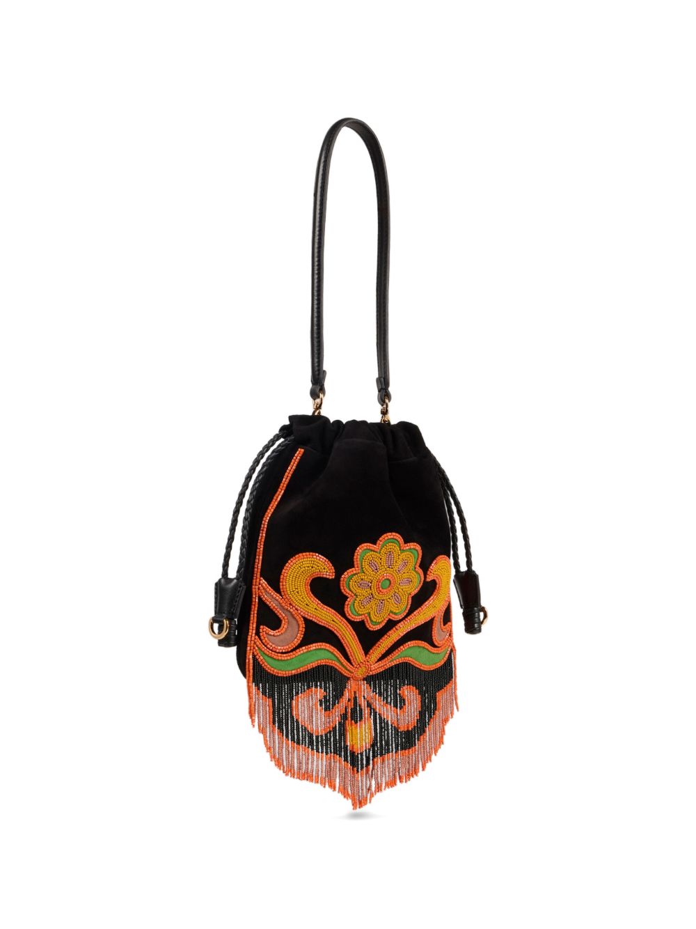 Etro Suede Kalispera Bag With Beads And Fringes