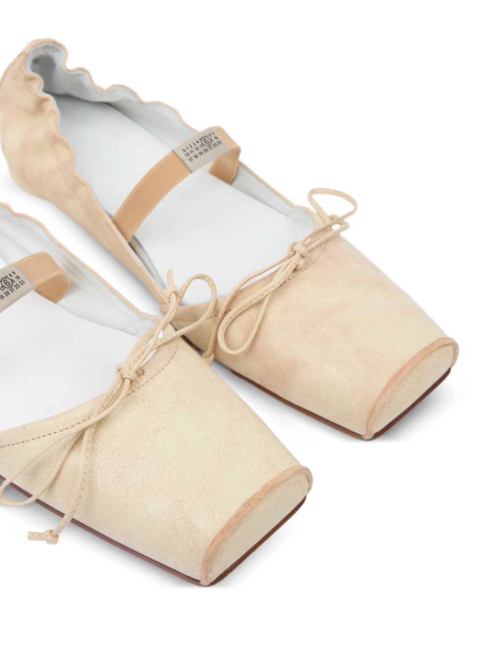 MM6 Maison Margiela Square-toe leather ballerina shoes