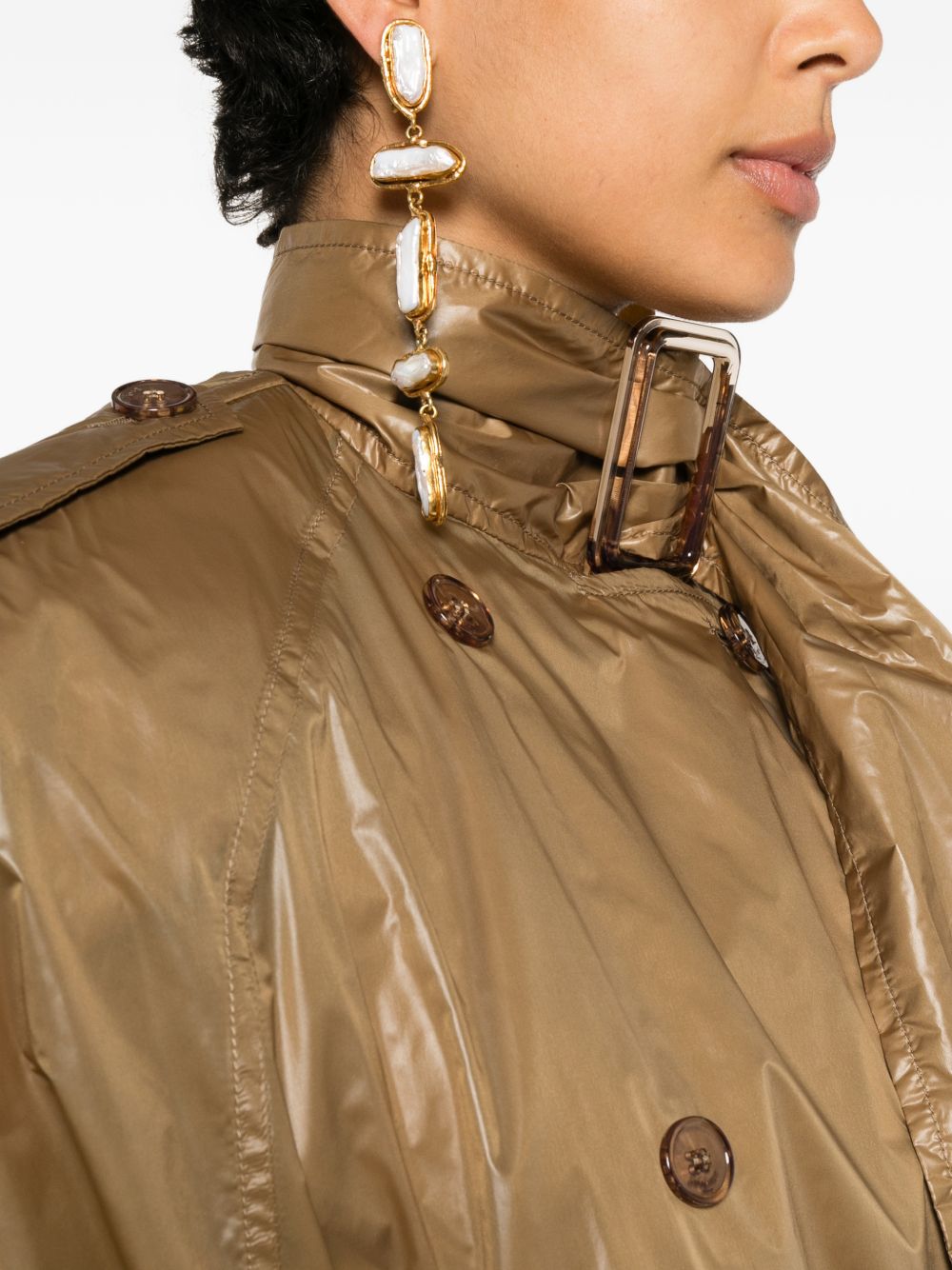Saint Laurent Lavallière Double-Breasted Belted Trench Coat