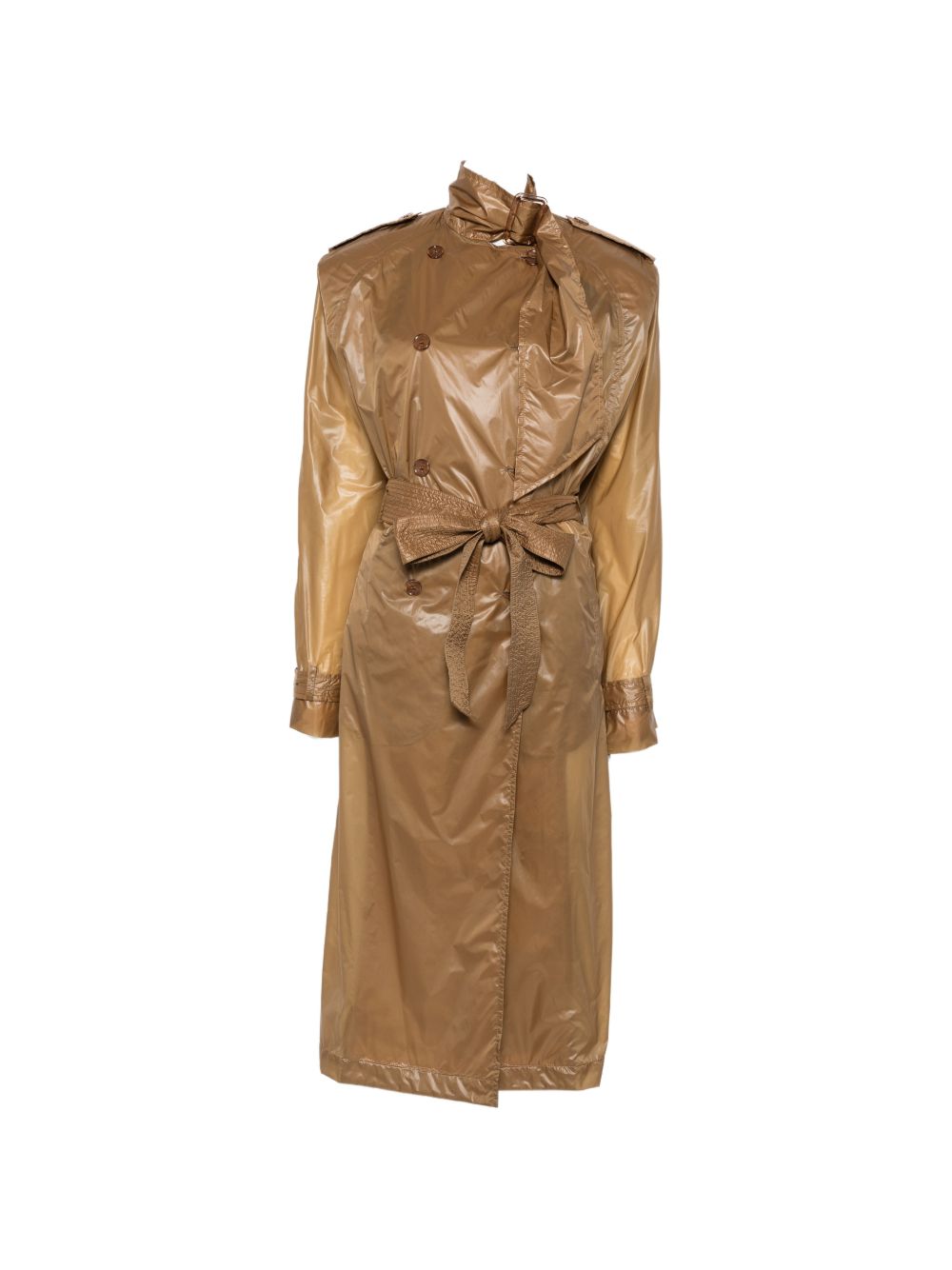 Saint Laurent Lavallière Double-Breasted Belted Trench Coat