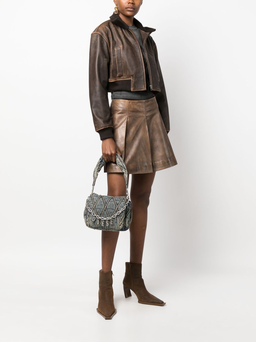 Diesel Denim Foldover Clutch