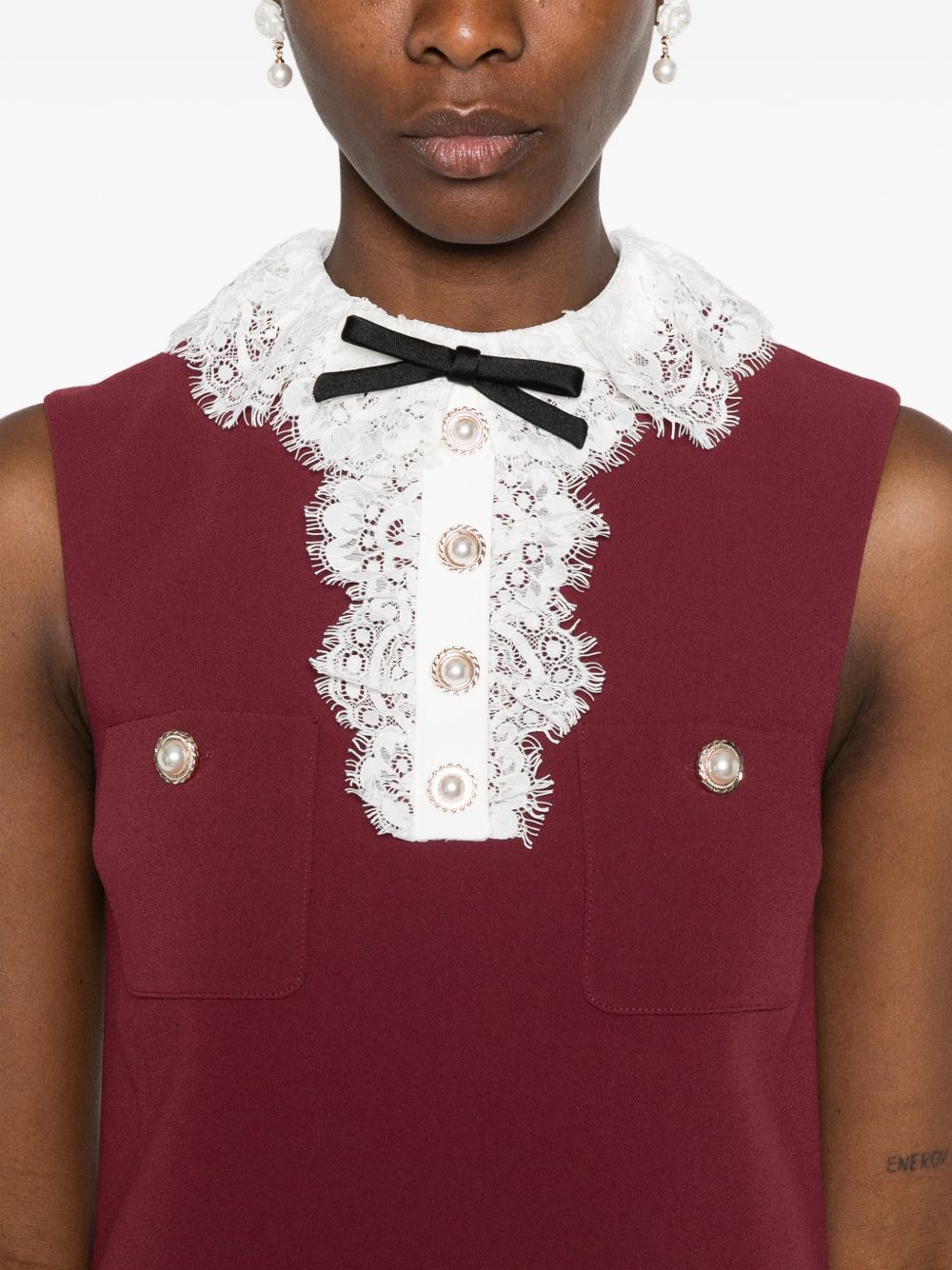 Self-Portrait Lace collar mini dress