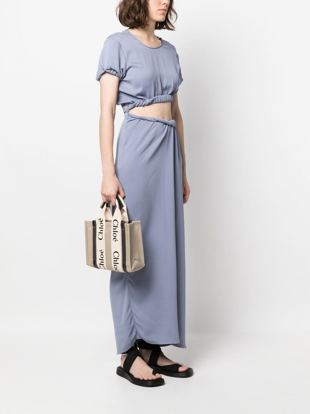 Chloé Chloe Woody Small Linen Tote Bag