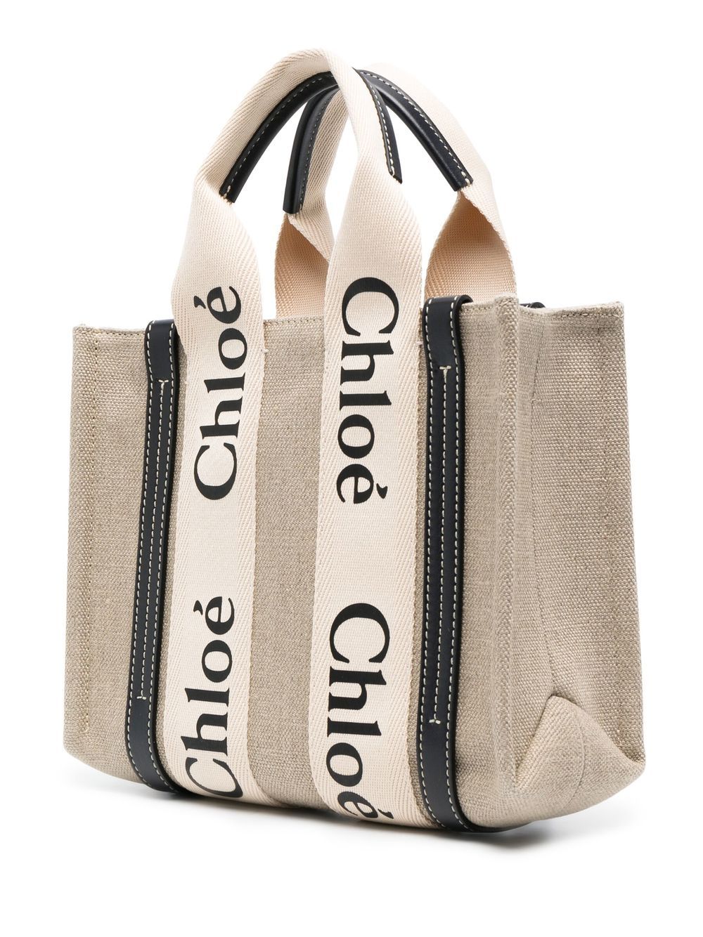 Chloé Chloe Woody Small Linen Tote Bag