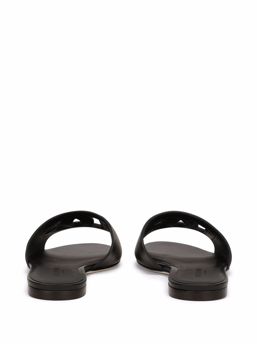 Dolce & Gabbana DG Logo Leather Flat Sandals