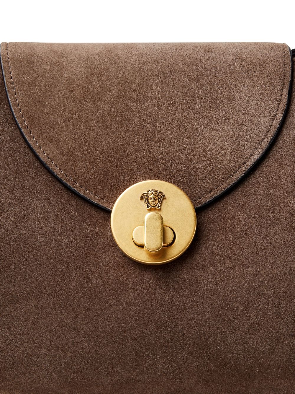 Versace Vivian Medium Suede Shoulder Bag