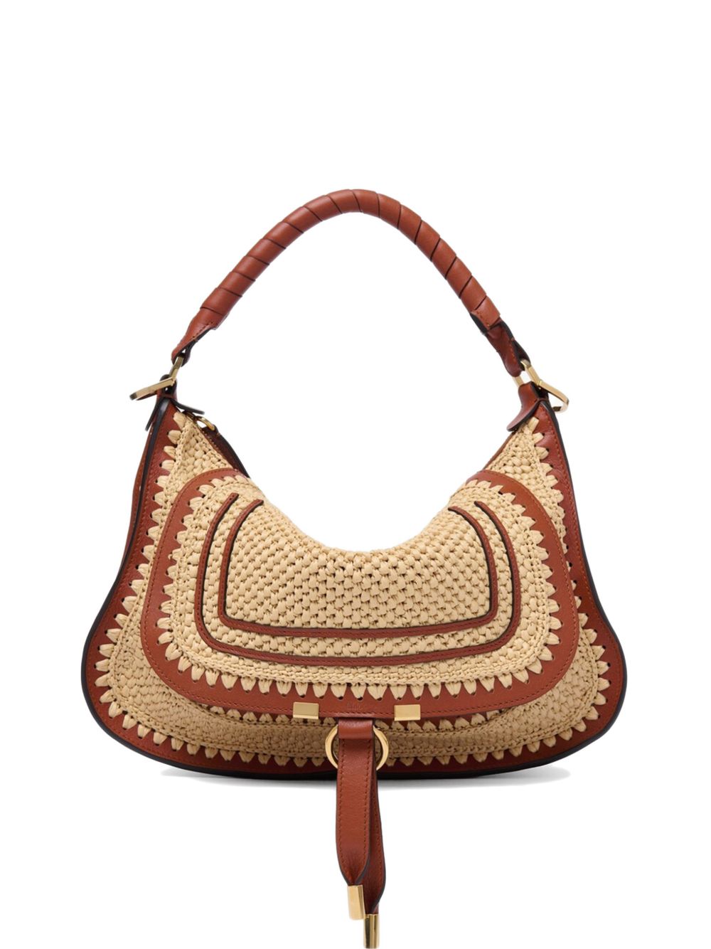 Chloé Marcie small rafia shoulder bag
