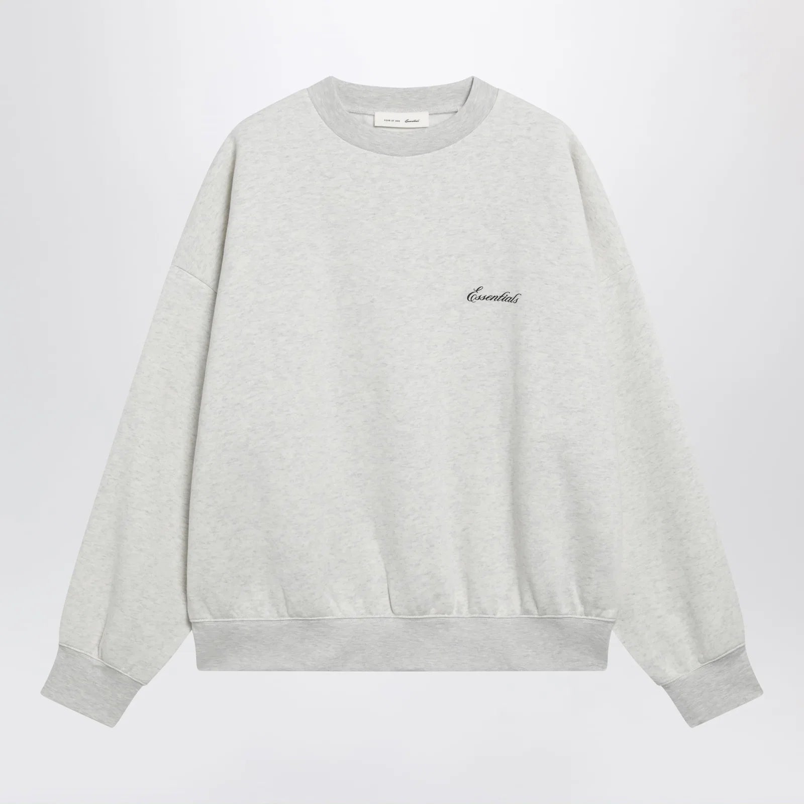 Fear of God Essentials Signature SS26 crewneck sweatshirt in fleece oatmeal