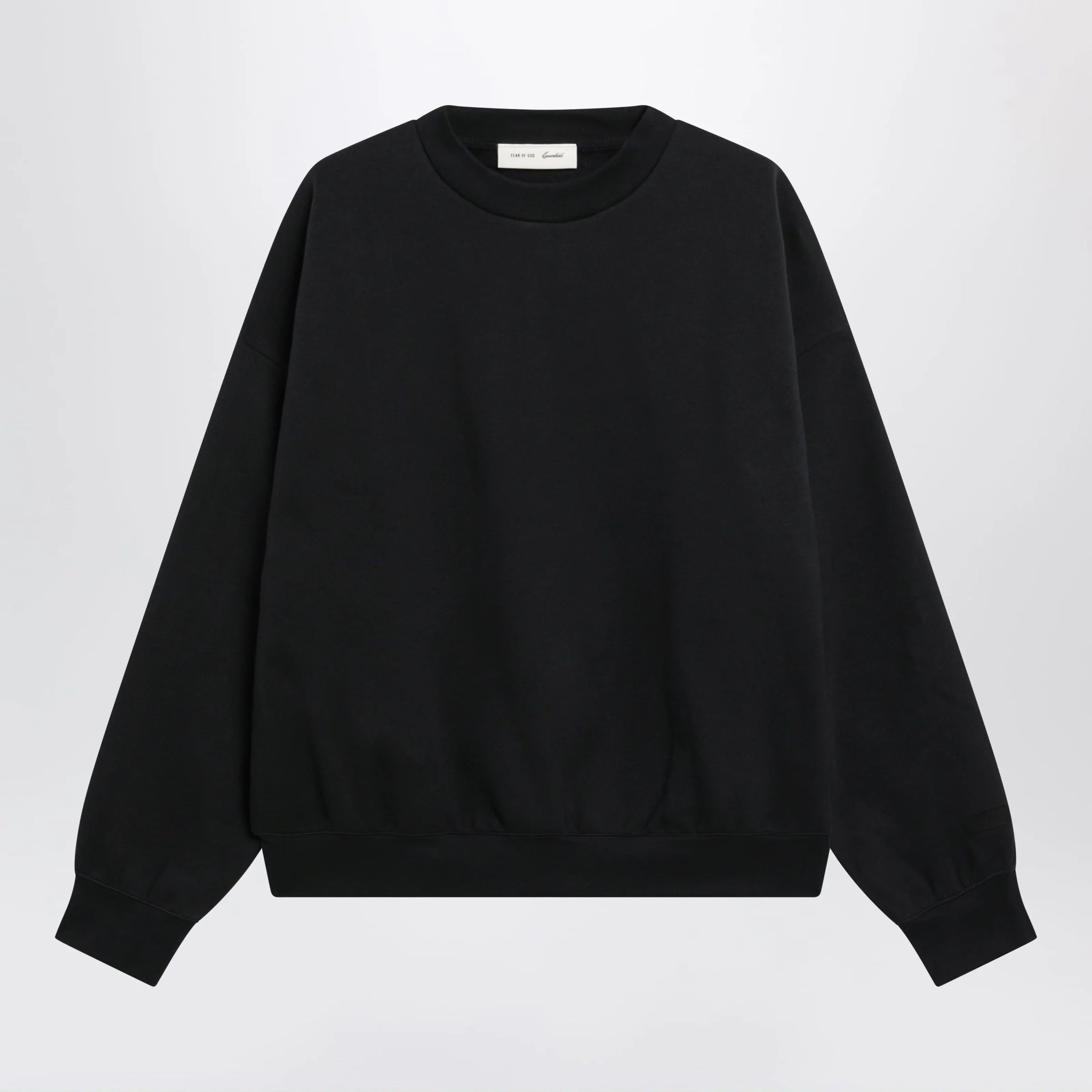 Fear of God Essentials Black cotton fleece crewneck sweatshirt